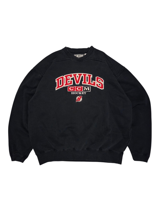 CCM Other - Vintage CCM New Jersey Devils Black Graphic Hockey Sweatshirt